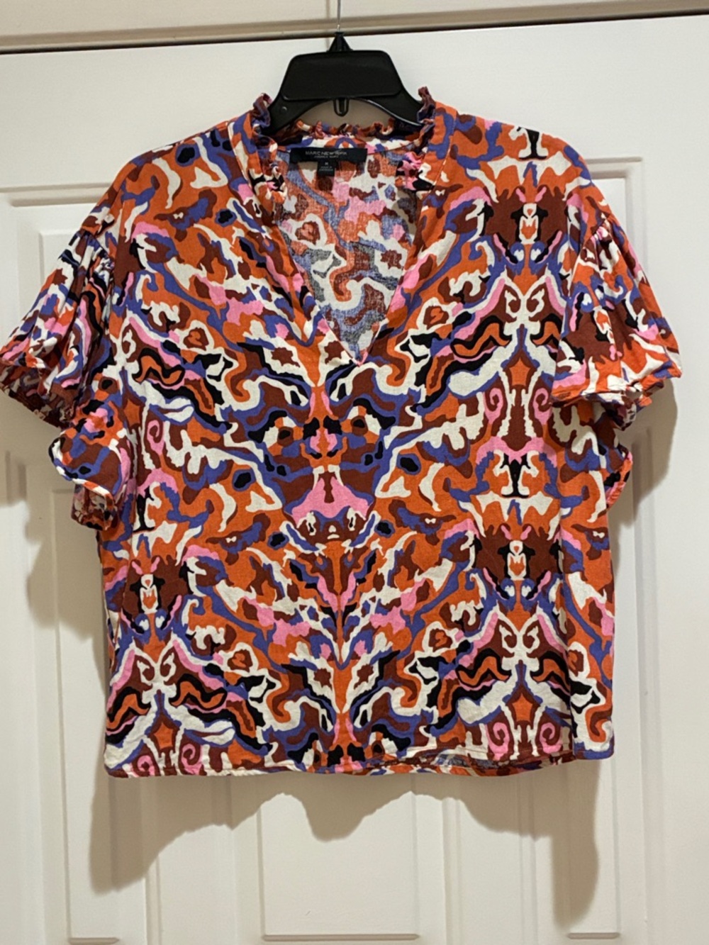 Marc New York multi color linen top